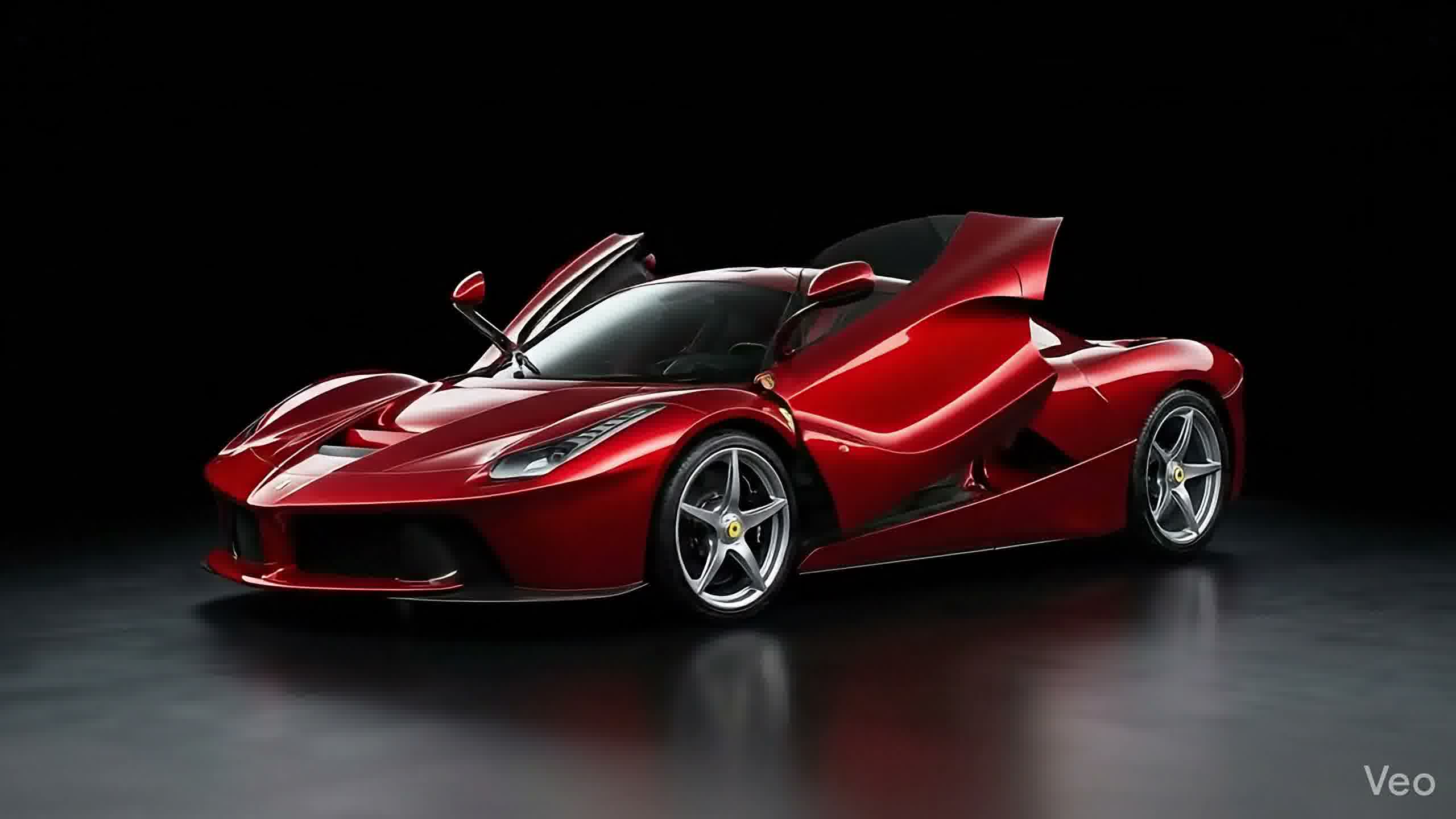 LaFerrari in profile under dramatic studio lighting